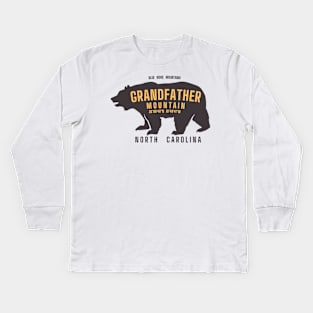 Grandfather Mountain Blue Ridge Mountains North Carolina Bear Kids Long Sleeve T-Shirt